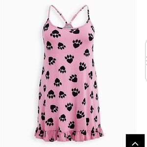 🆕🐾 2X SUPER SOFT BLUSH PINK & BLACK PAW SLEEP SHIRT